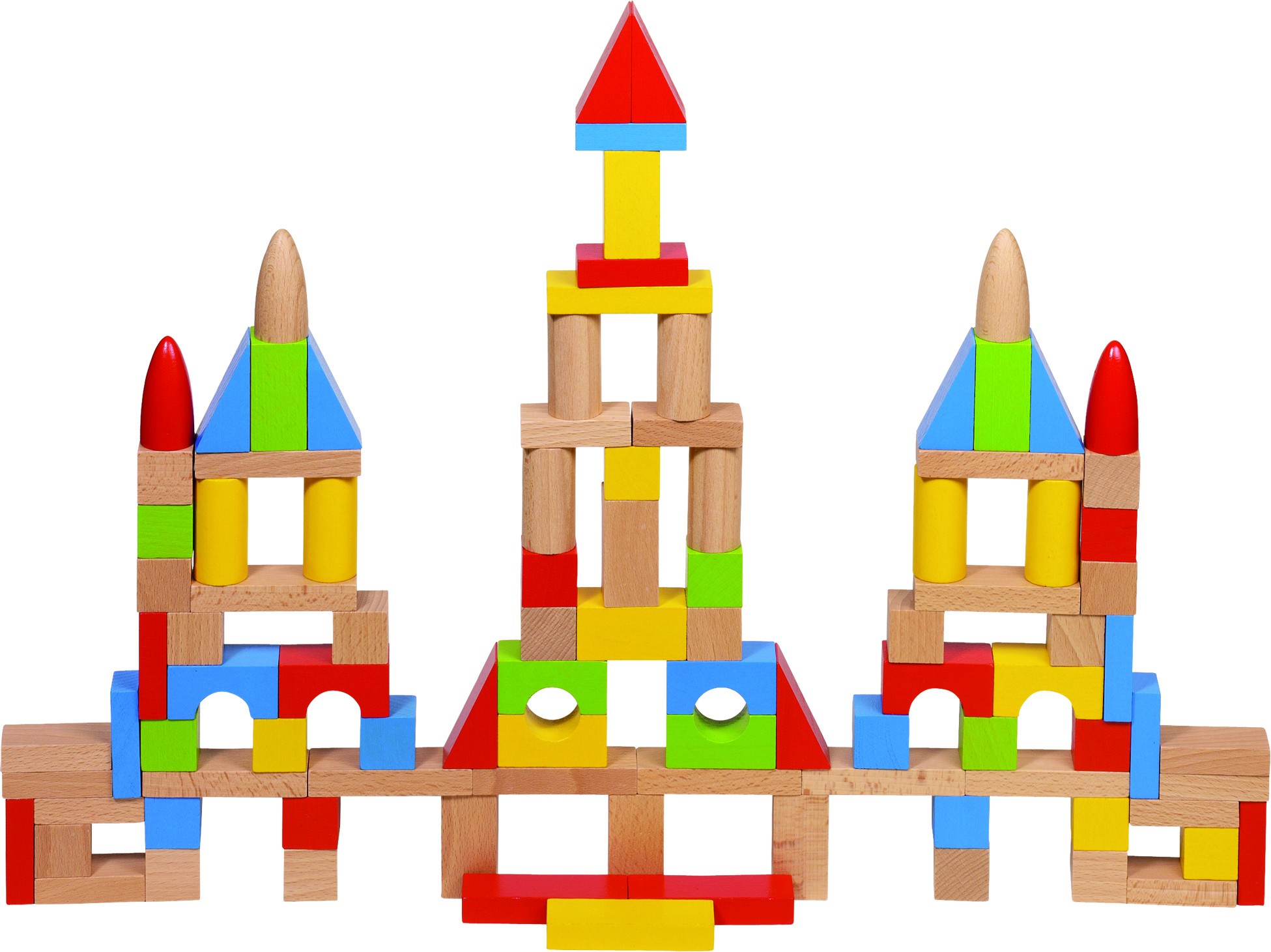 Ice Floe Pastel Wooden Building Blocks - 50 Pieces - Vue 2