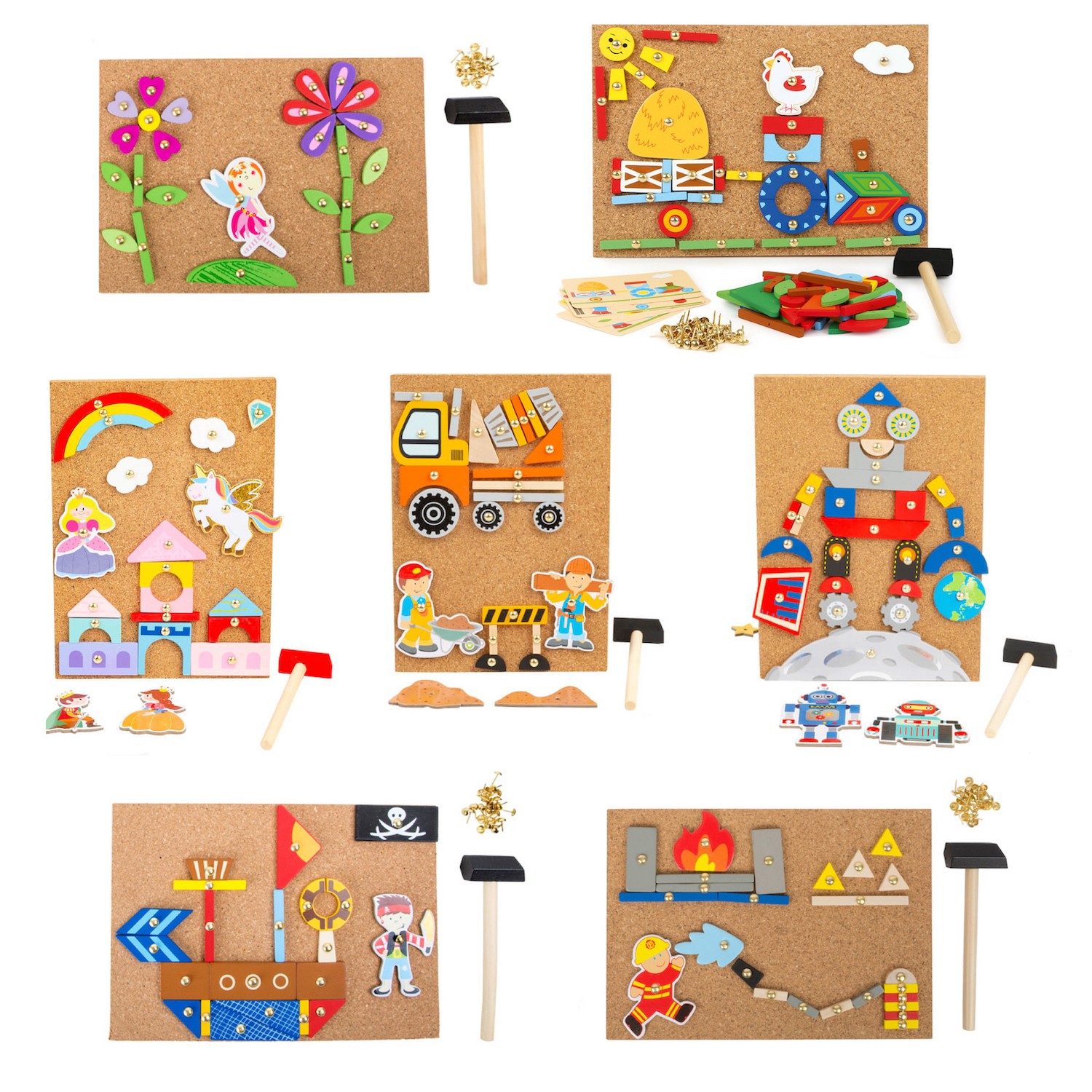 Hammer & Tack Tap-Tap Art Cork Board Playset - Vue 3
