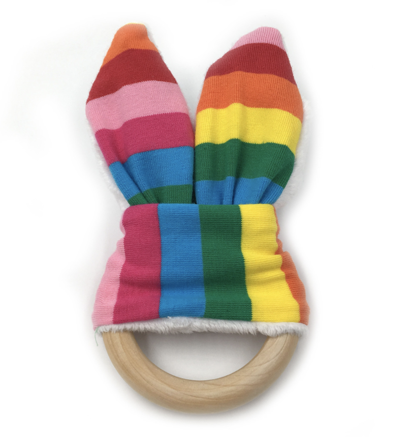 Montessori Teething Ring - Bunny Ears - Vue 20