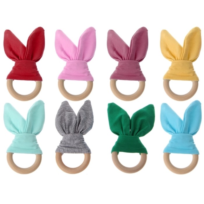 Montessori Teething Ring - Bunny Ears - Vue 2