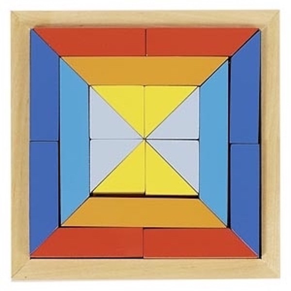 Wooden Geometric Inset Jigsaw Puzzle Tray - Vue 4