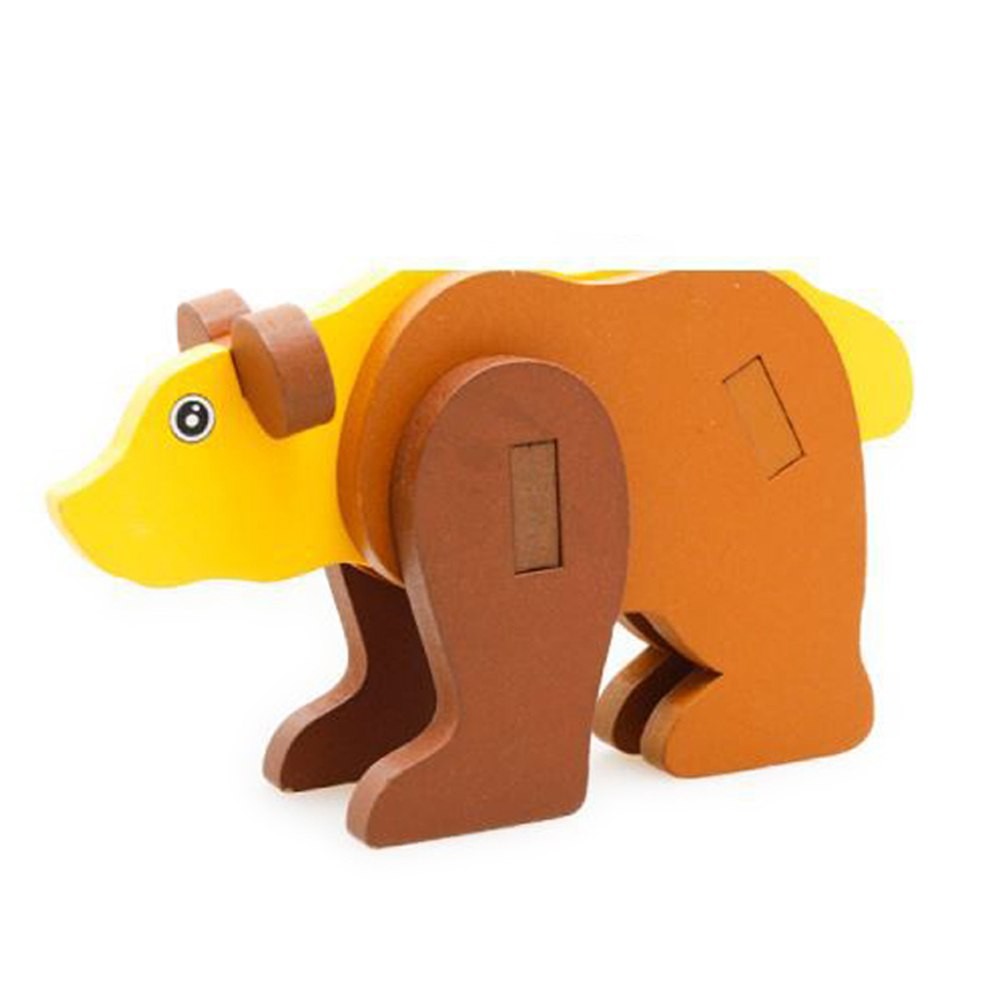3D Wooden Animal Assembly Puzzle - Chunky Shape Sorter - Vue 9