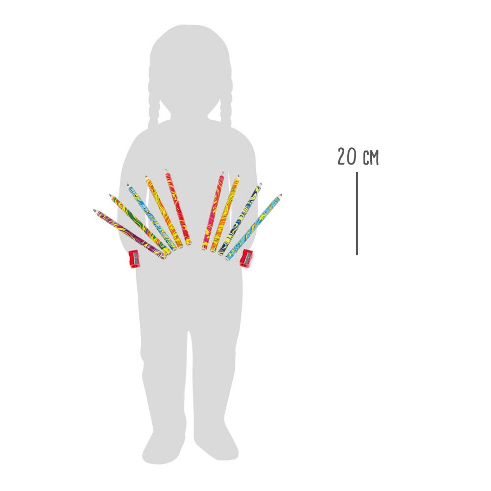 Jumbo Rainbow Multi-Colour Wooden Pencil - Vue 3
