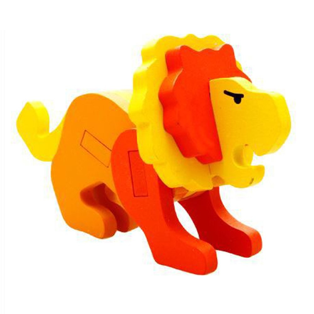 3D Wooden Animal Assembly Puzzle - Chunky Shape Sorter - Vue 11