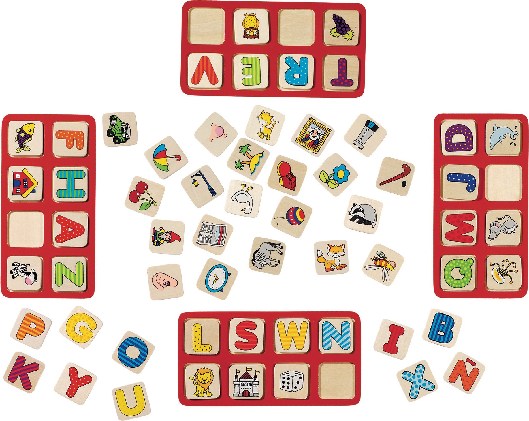 Wooden Alphabet Picture Matching Puzzle Set