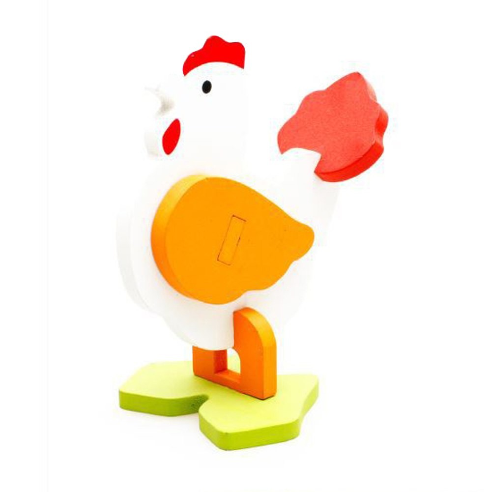 3D Wooden Animal Assembly Puzzle - Chunky Shape Sorter - Vue 18