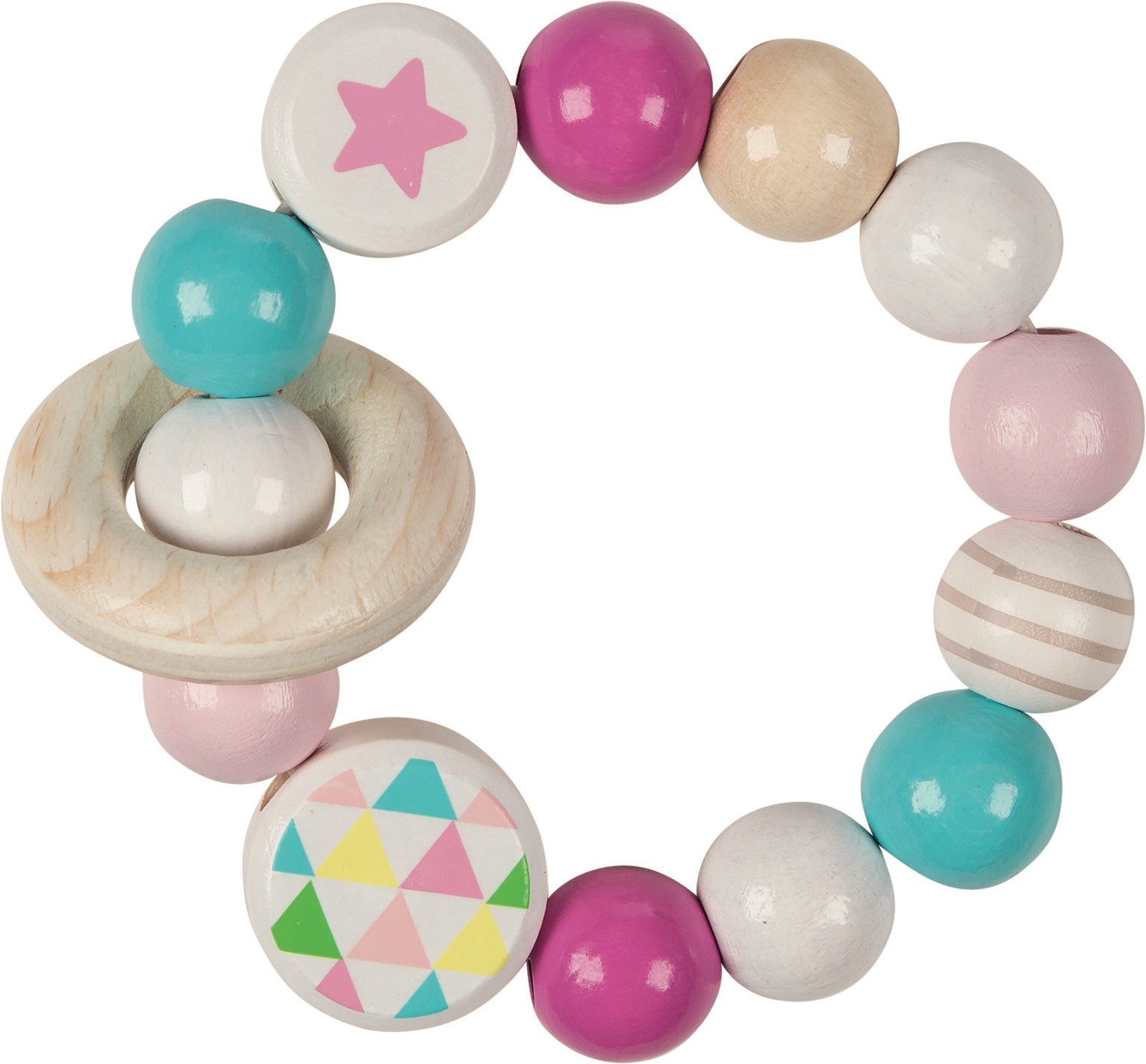 Scandinavian Wooden Baby Rattle & Teether