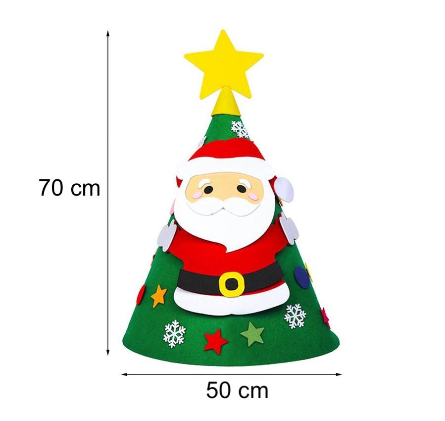 Montessori Felt Christmas Tree with 26 Detachable Ornaments - Vue 4