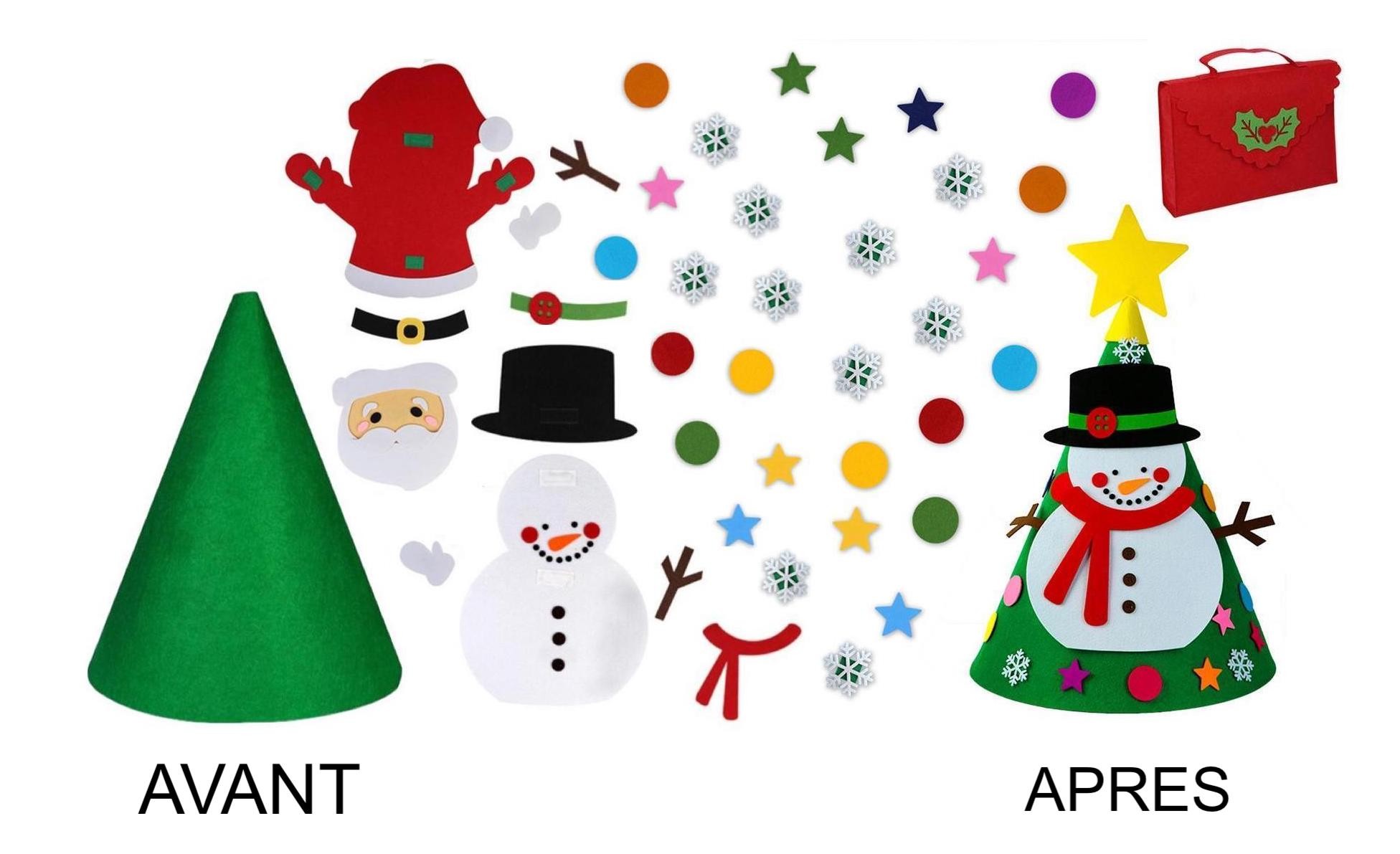 Montessori Felt Christmas Tree with 26 Detachable Ornaments - Vue 6
