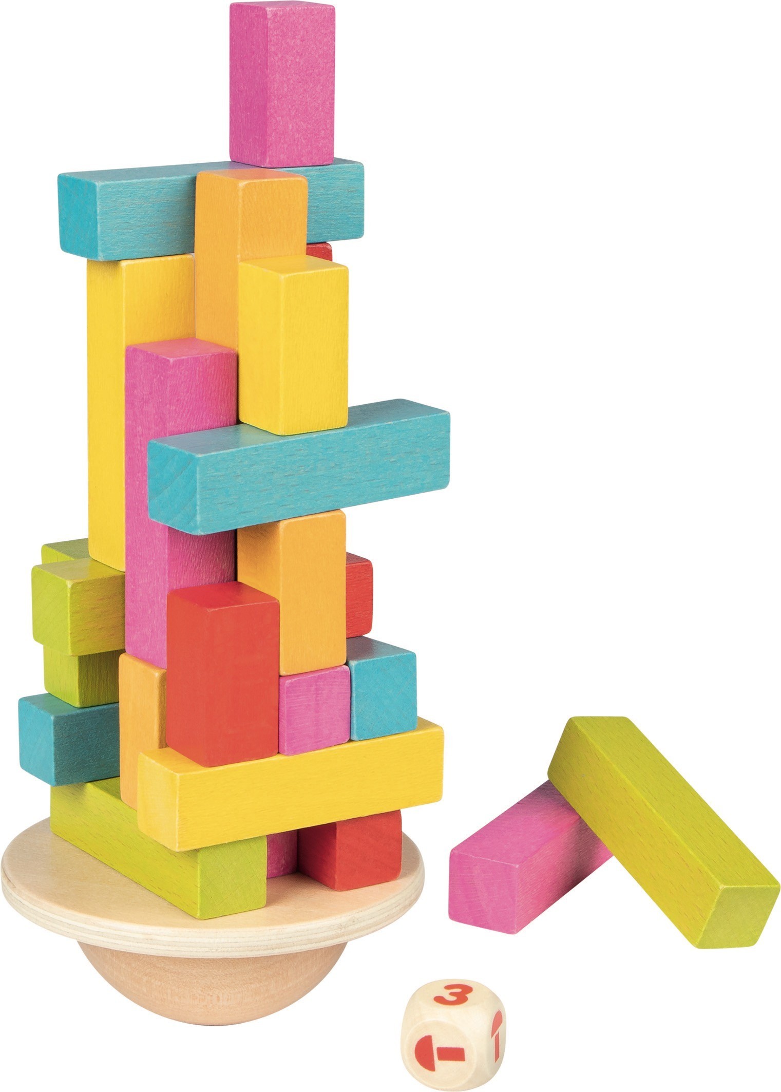 Wooden Wobble Stacking Tower - Dancing Disc Game