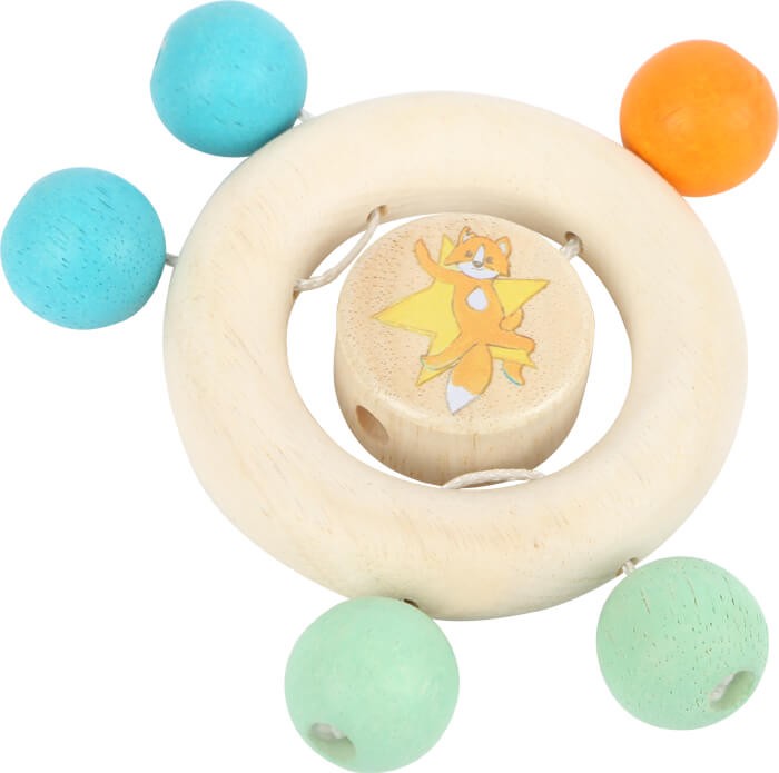 Natural Wooden Teething Ring with Sensory Beads - Vue 6