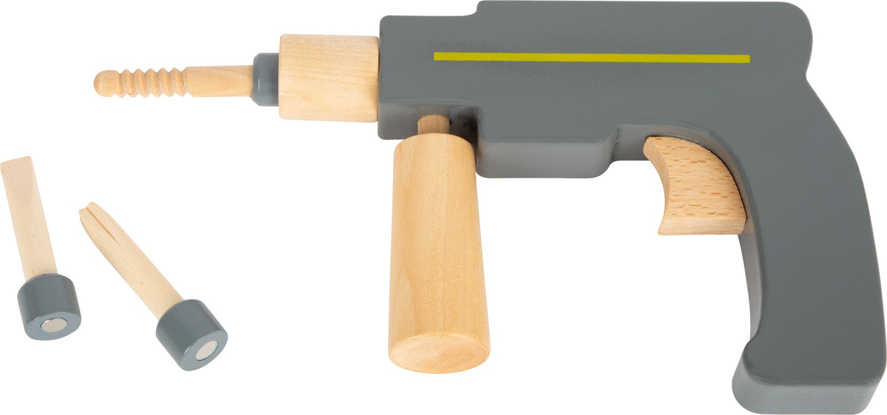Deluxe Wooden Toolbox Playset - Grey & Yellow - Vue 5