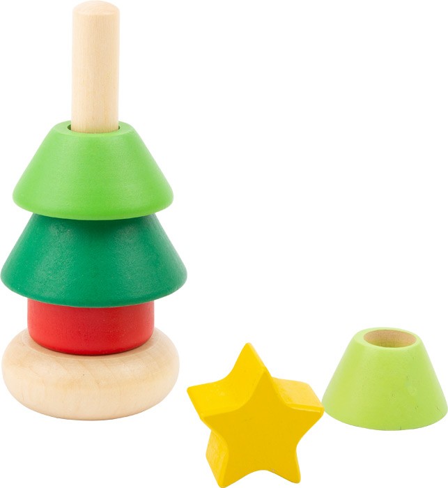 Festive Wooden Animal Stacking Ring Toy - Vue 4