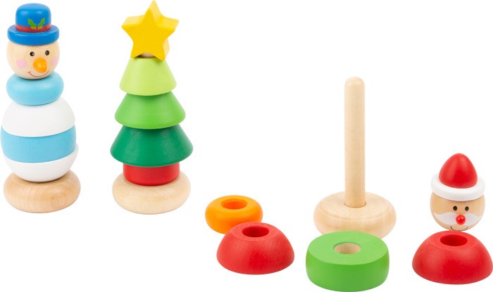 Festive Wooden Animal Stacking Ring Toy - Vue 3
