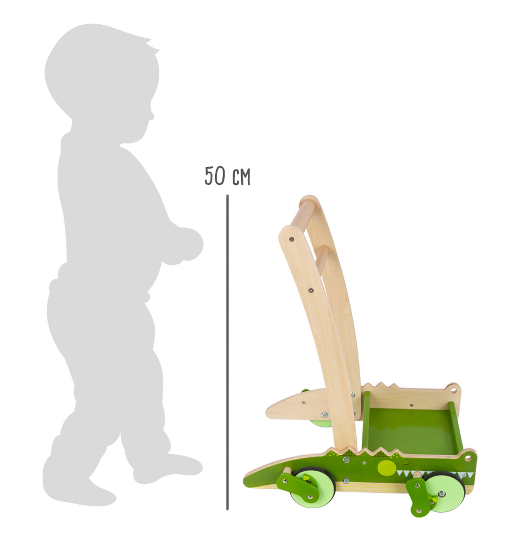 Wooden Crocodile Push Walker with Snapping Jaws - Vue 5