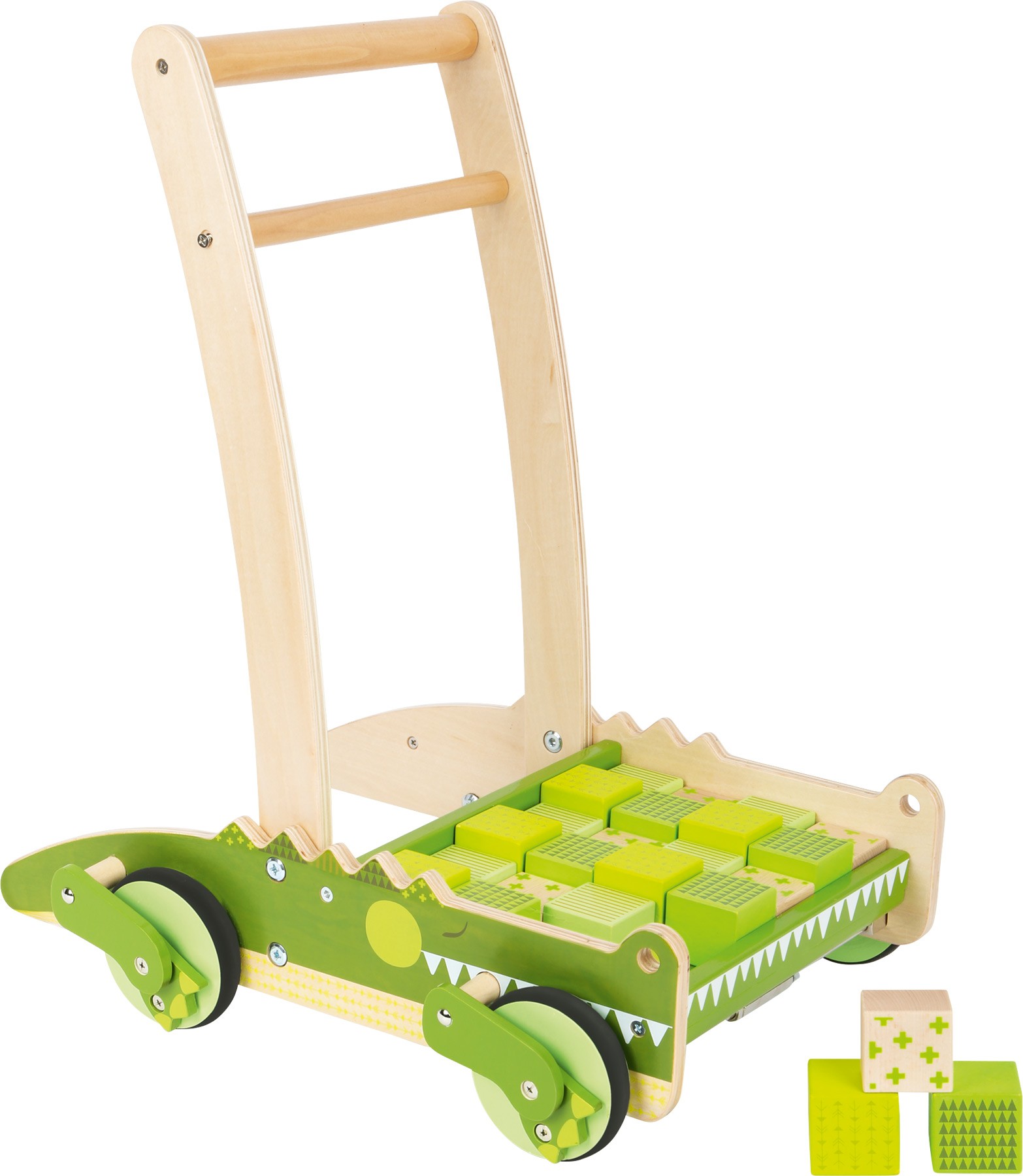 Wooden Crocodile Push Walker with Snapping Jaws