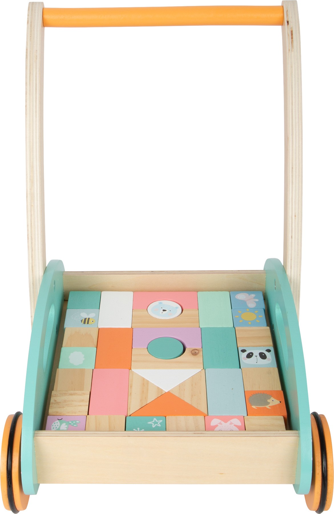 Pastel Wooden Baby Push Walker with 34 Blocks - Vue 4