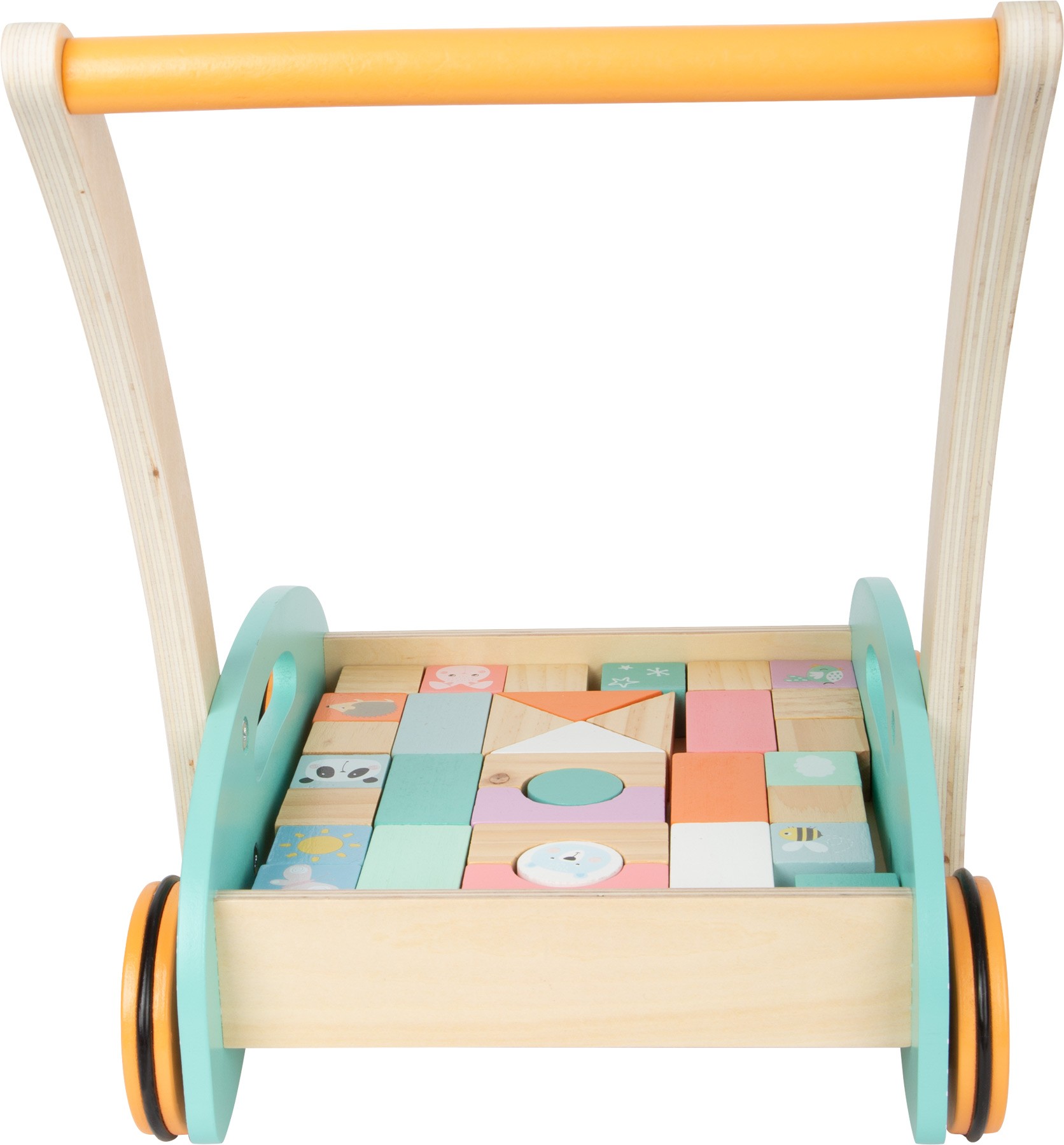 Pastel Wooden Baby Push Walker with 34 Blocks - Vue 5