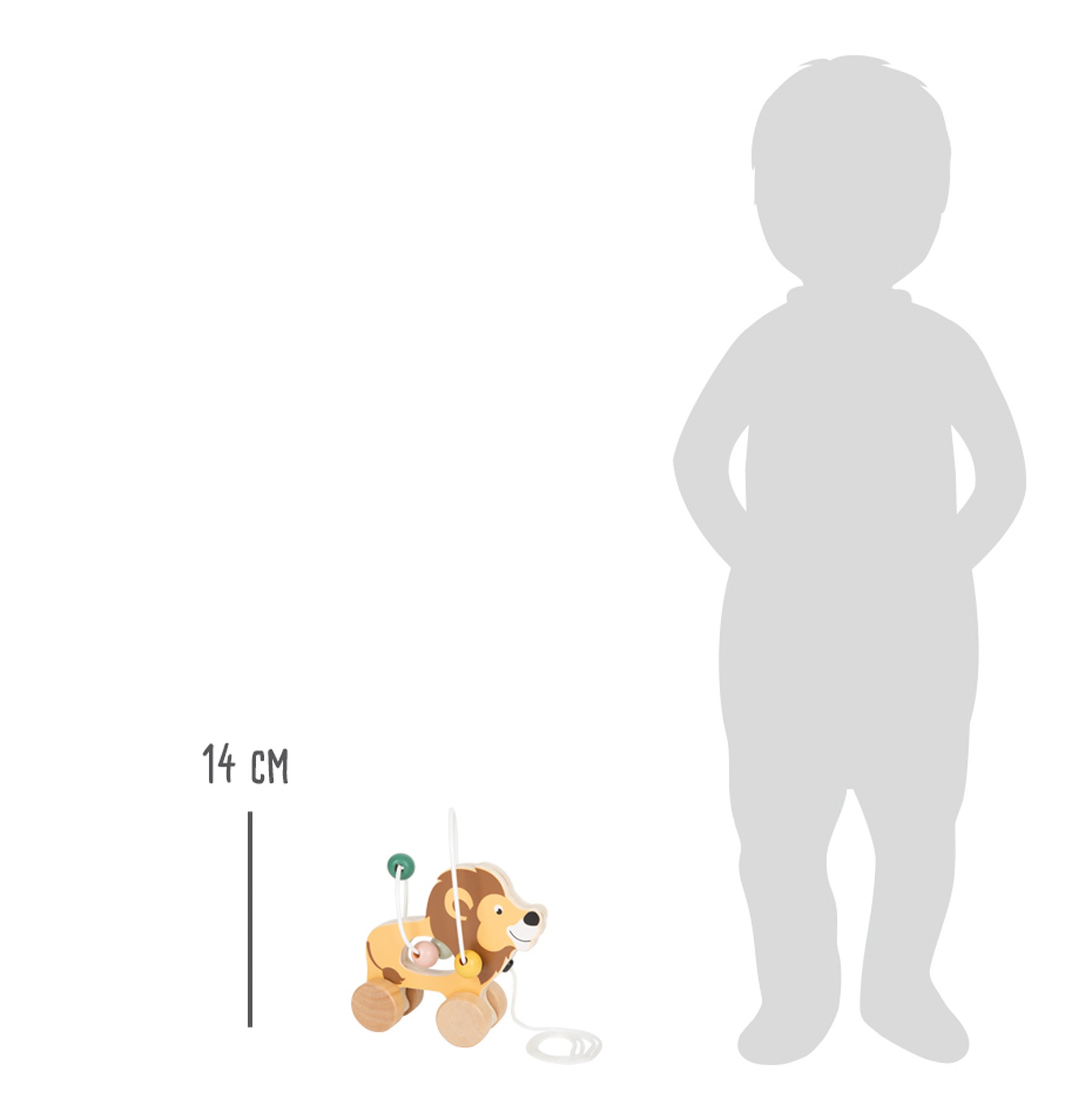Pull-Along Wooden Lion with Wire Bead Maze - Vue 5