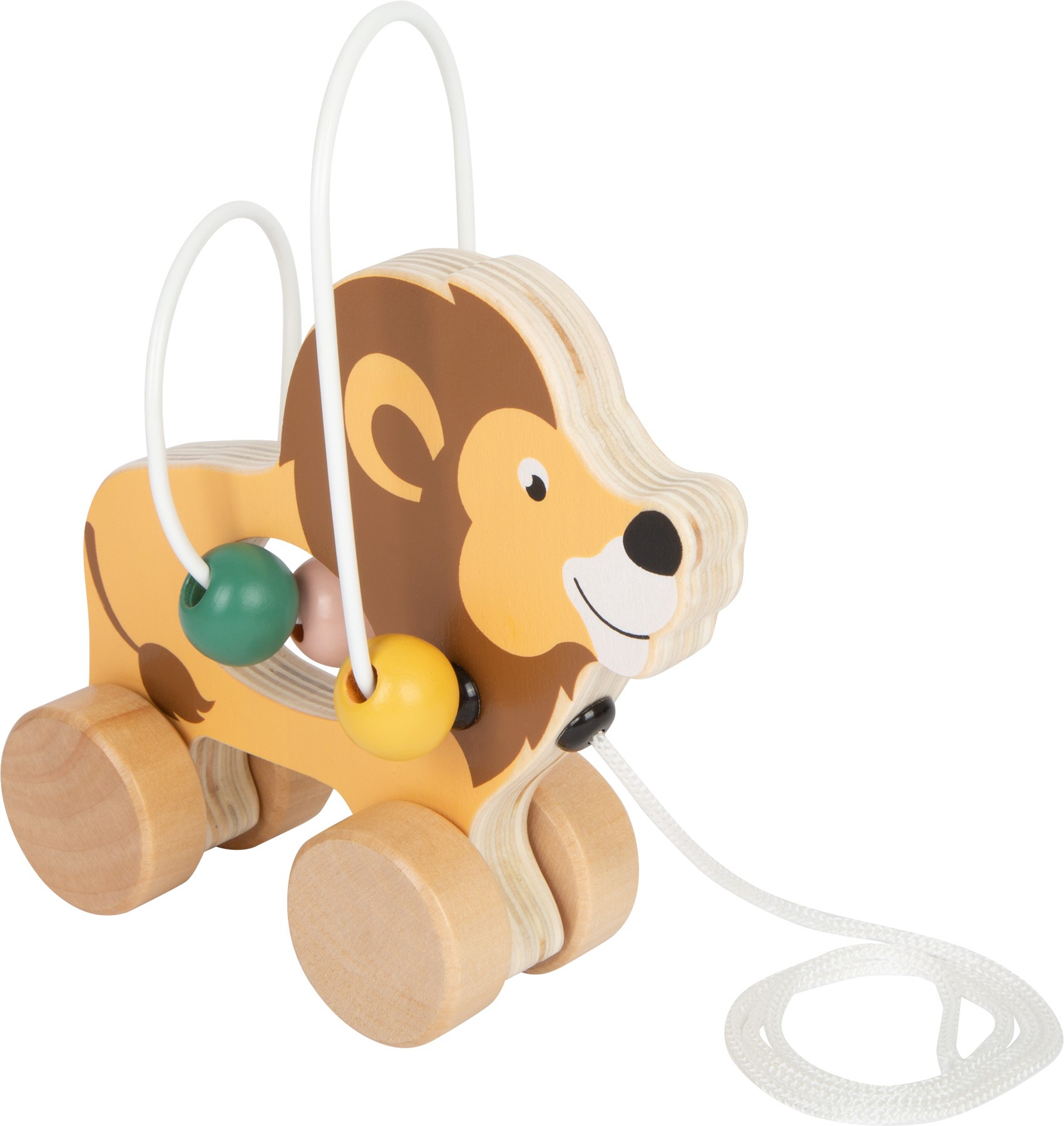 Pull-Along Wooden Lion with Wire Bead Maze - Vue 3