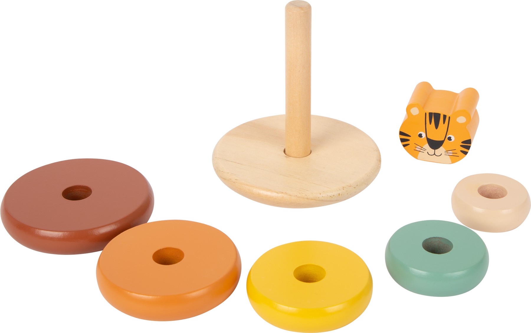 Wooden Safari Tiger Stacking Ring Tower - Vue 2