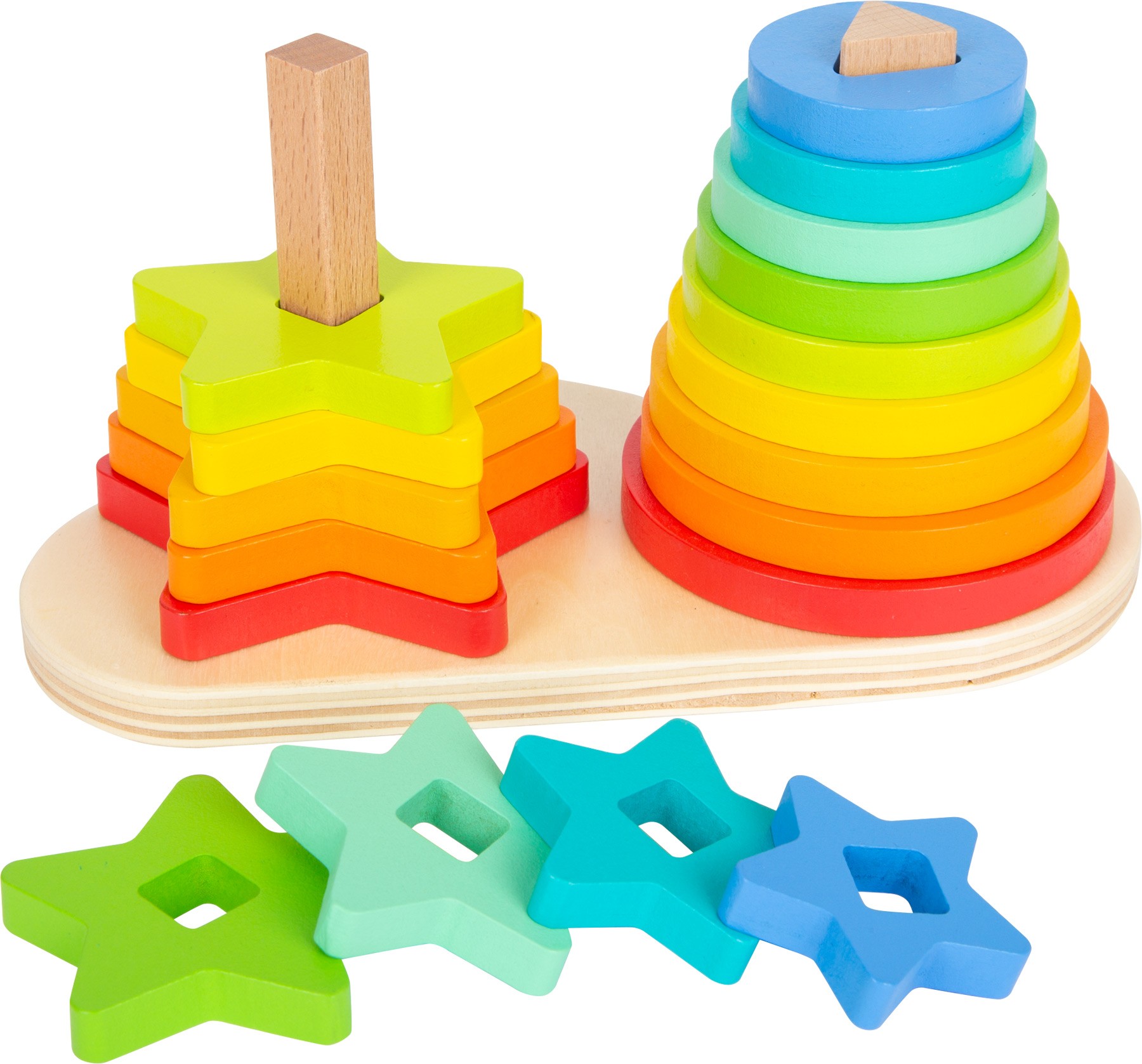 Double Rainbow Wooden Stacking & Sorting Puzzle