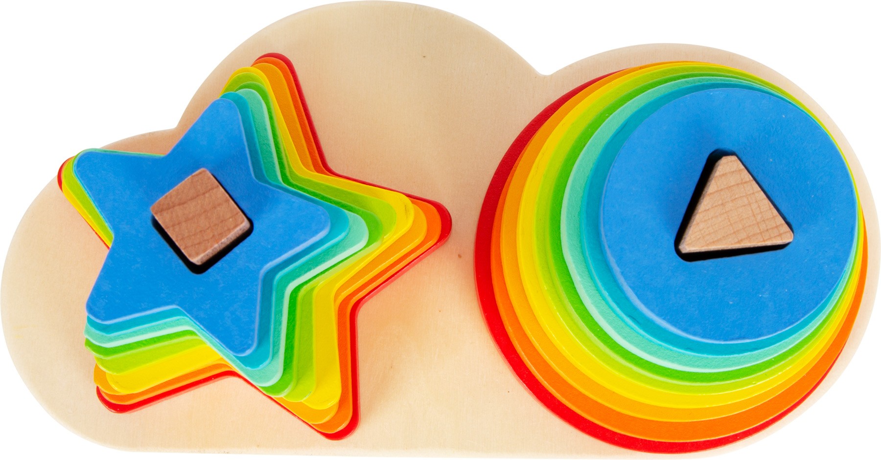Double Rainbow Wooden Stacking & Sorting Puzzle - Vue 3