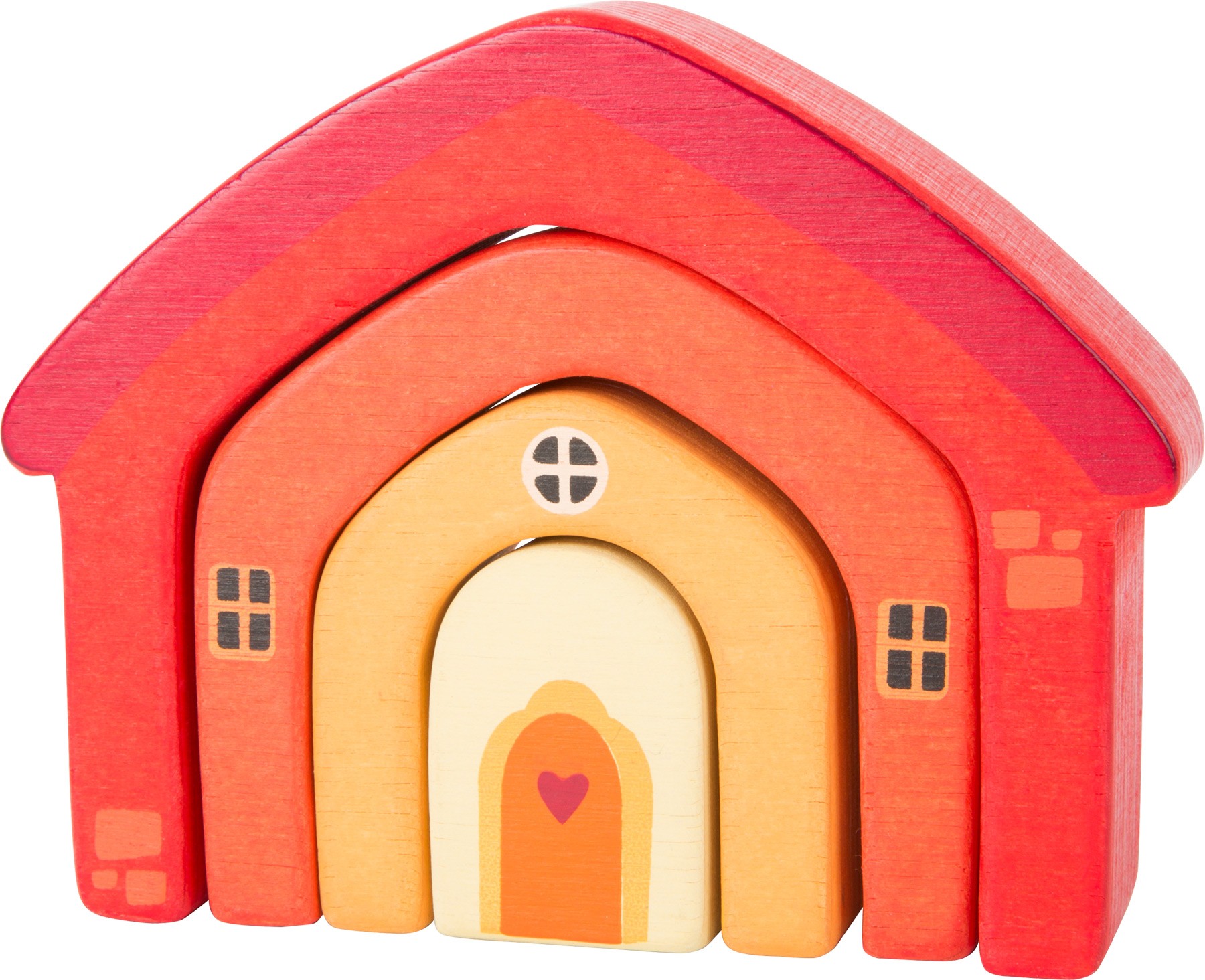 Nesting Wooden Orange Cottage Stacking Set - Vue 3