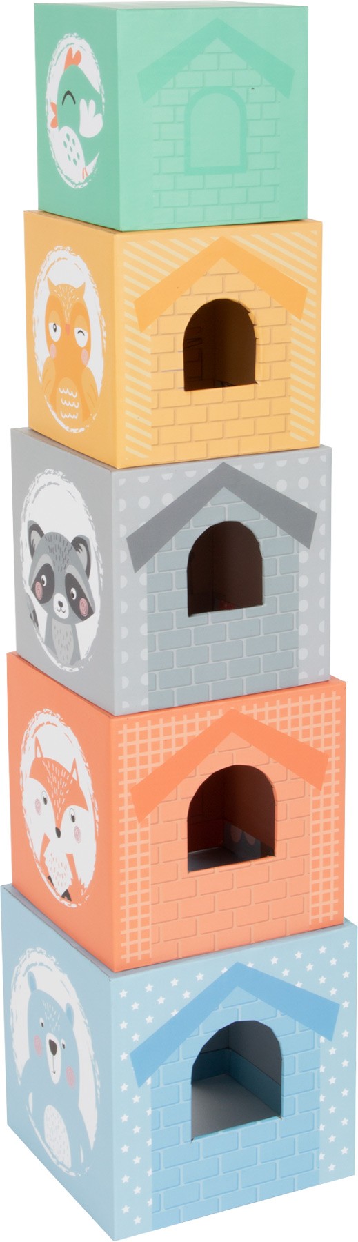 Pastel Wooden Animal Stacking Houses & Figures - Vue 7