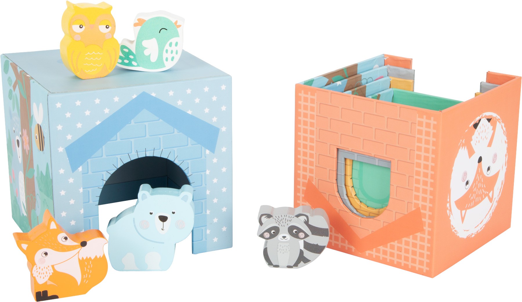Pastel Wooden Animal Stacking Houses & Figures - Vue 6