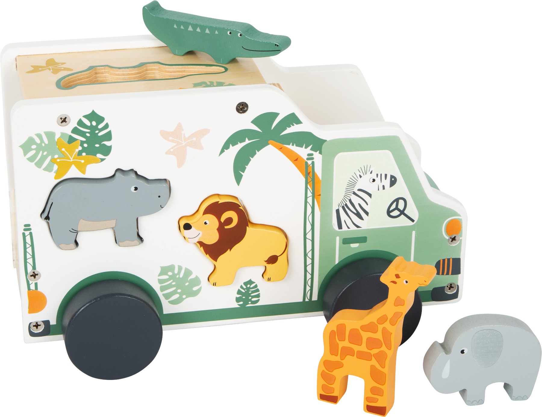 Wooden Safari Animal Truck Shape Sorter