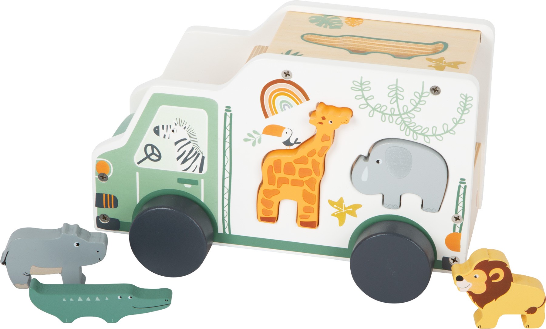 Wooden Safari Animal Truck Shape Sorter - Vue 3