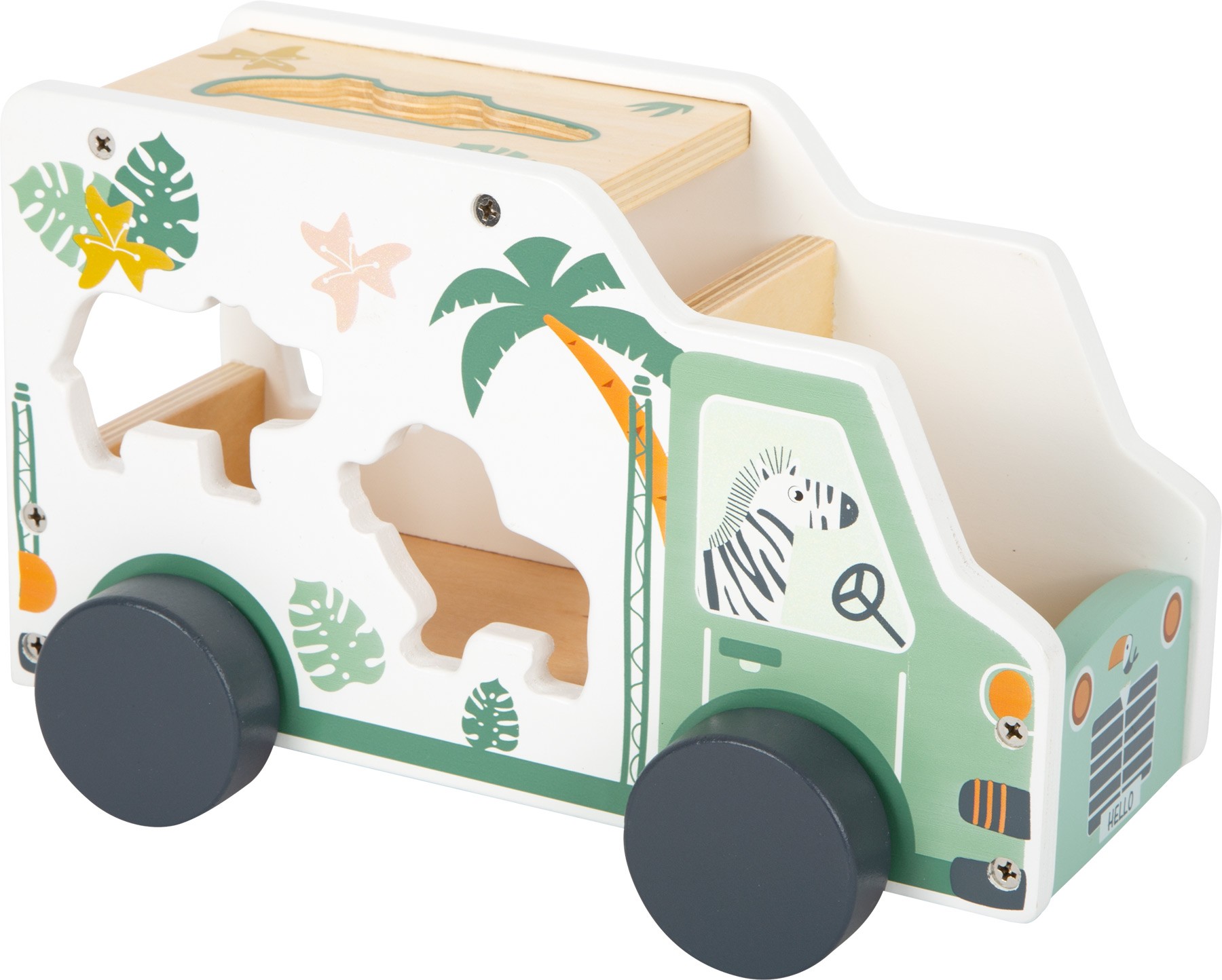 Wooden Safari Animal Truck Shape Sorter - Vue 5