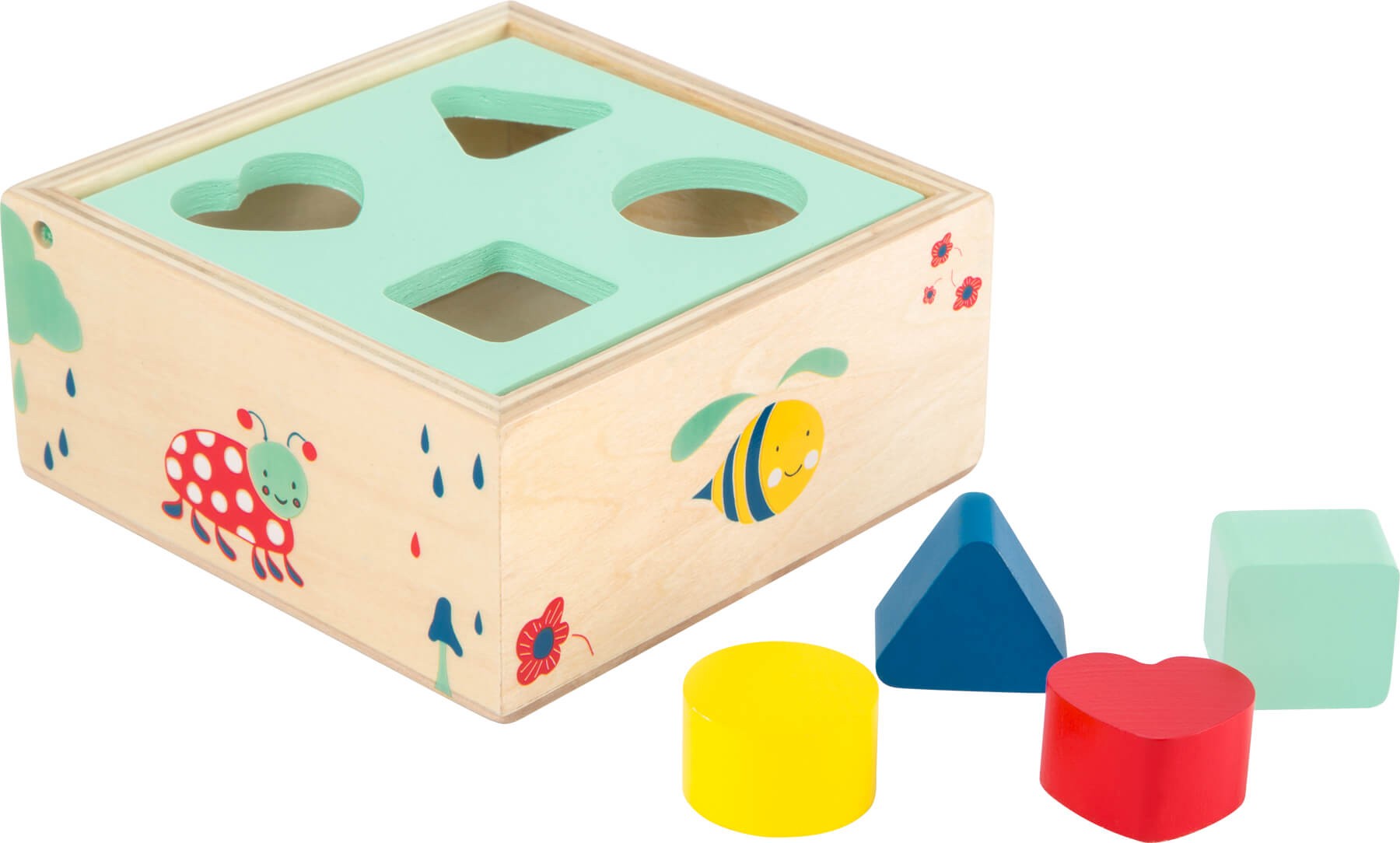 Boîte à formes en bois naturel avec pièces à encastrer pour enfant de 1 an