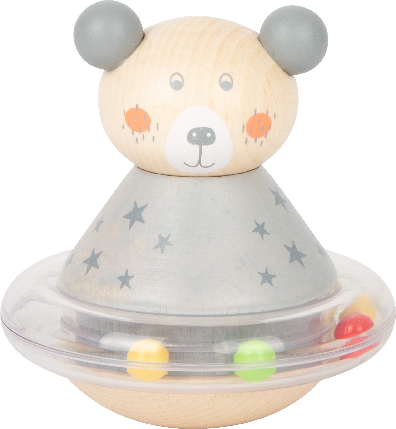 Wooden Wobbly Roly-Poly Animal Rattle Tumbler - Vue 4