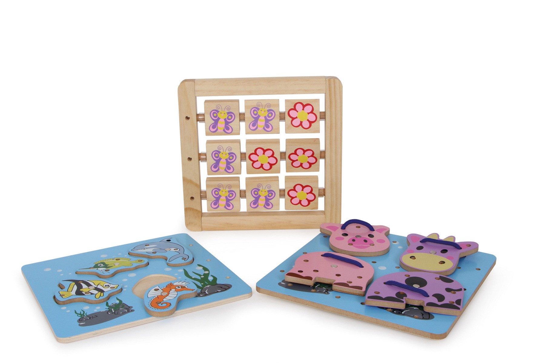 4-in-1 Wooden Motor Skills Activity Centre - Vue 2
