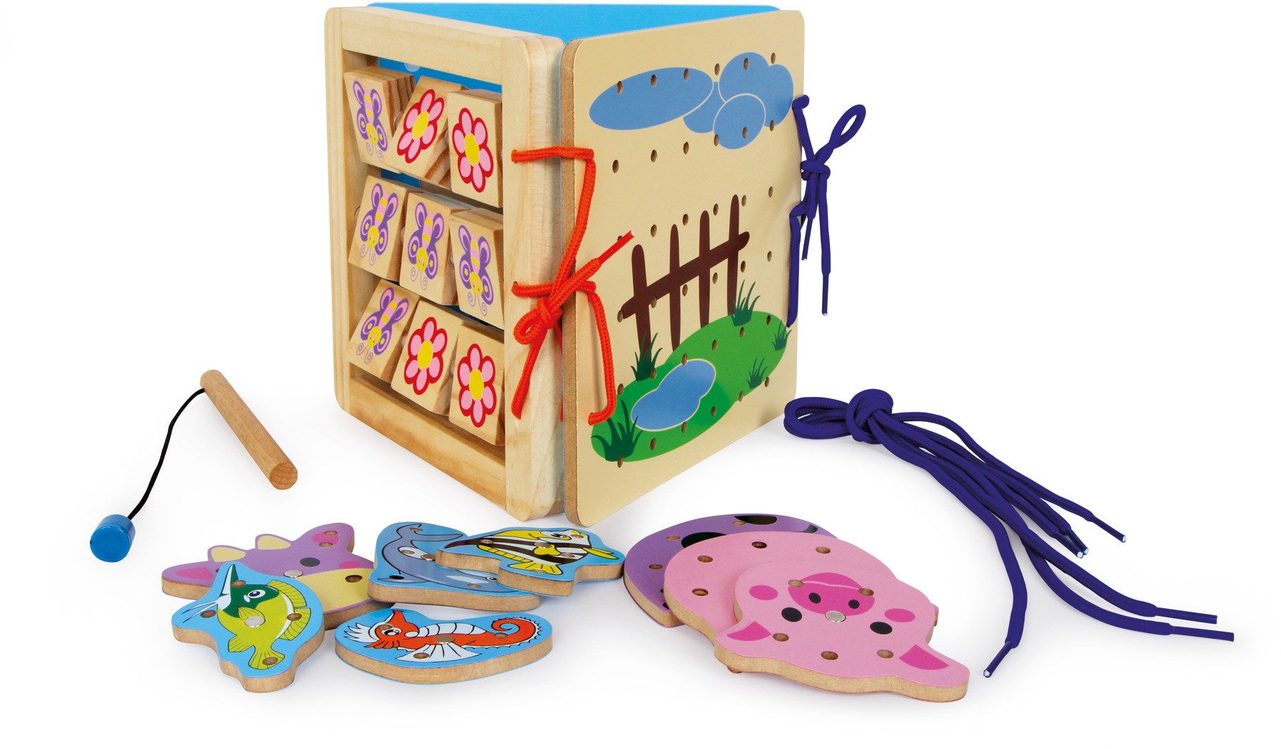 4-in-1 Wooden Motor Skills Activity Centre