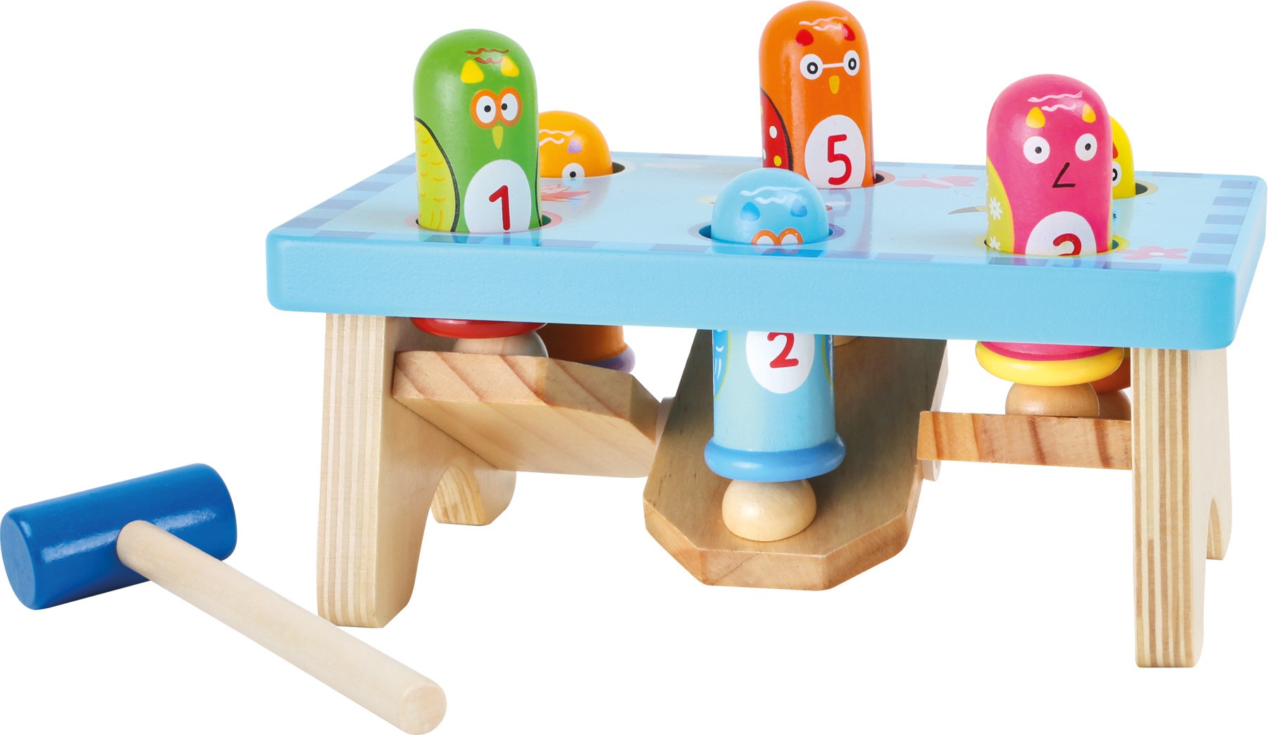 Wooden Peek-a-Boo Bird Pounding Bench Toy - Vue 3