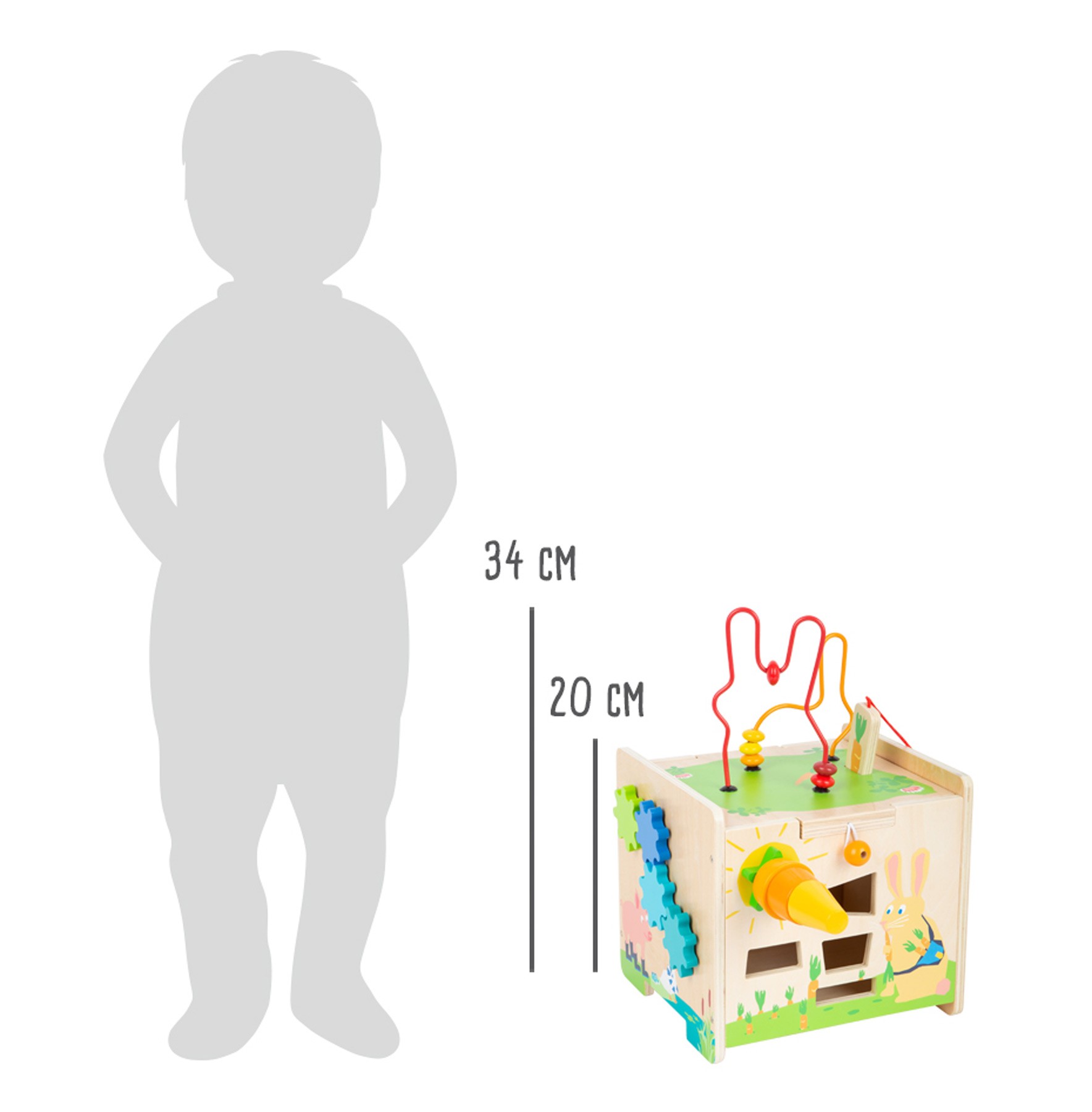 Rabbit Wooden Activity Cube & Stool - Vue 9