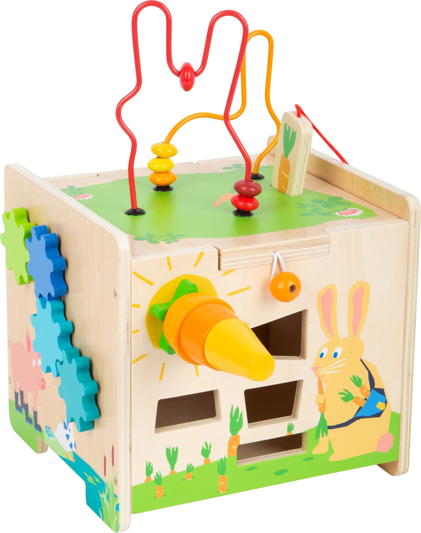 Rabbit Wooden Activity Cube & Stool