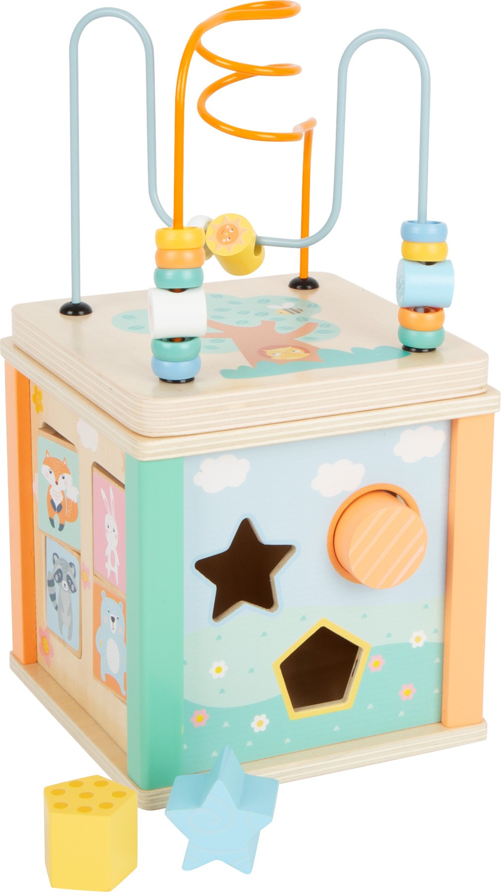 Pastel Wooden Activity Cube