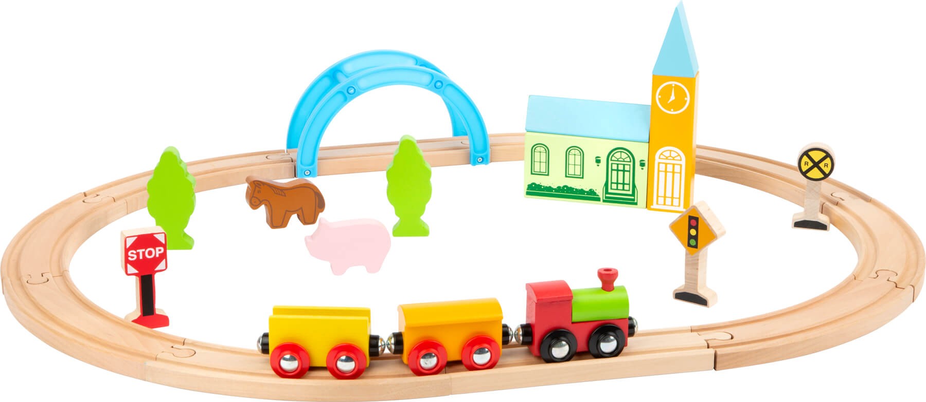 Wooden Village Railway & Train Set