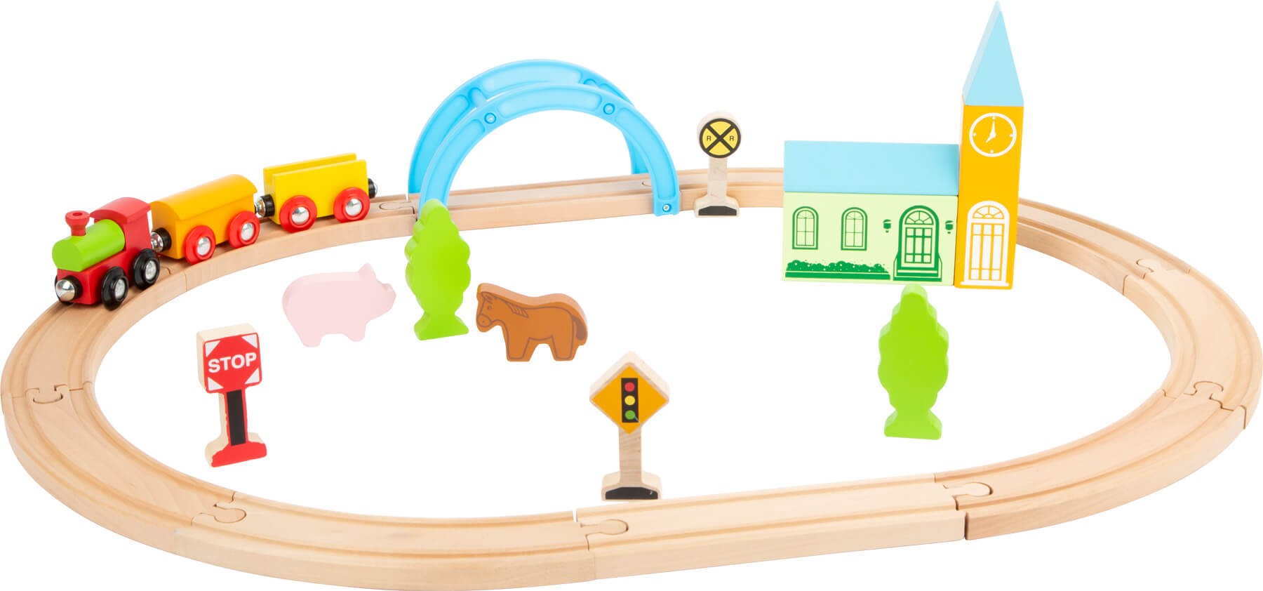 Wooden Village Railway & Train Set - Vue 4