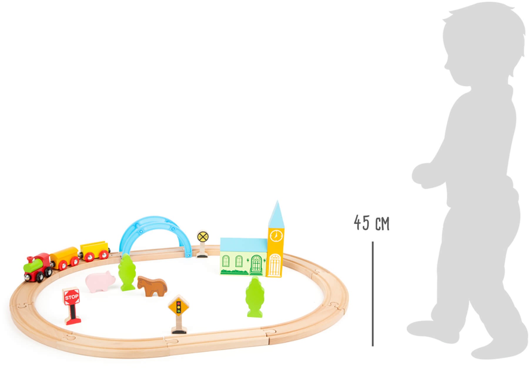 Wooden Village Railway & Train Set - Vue 5