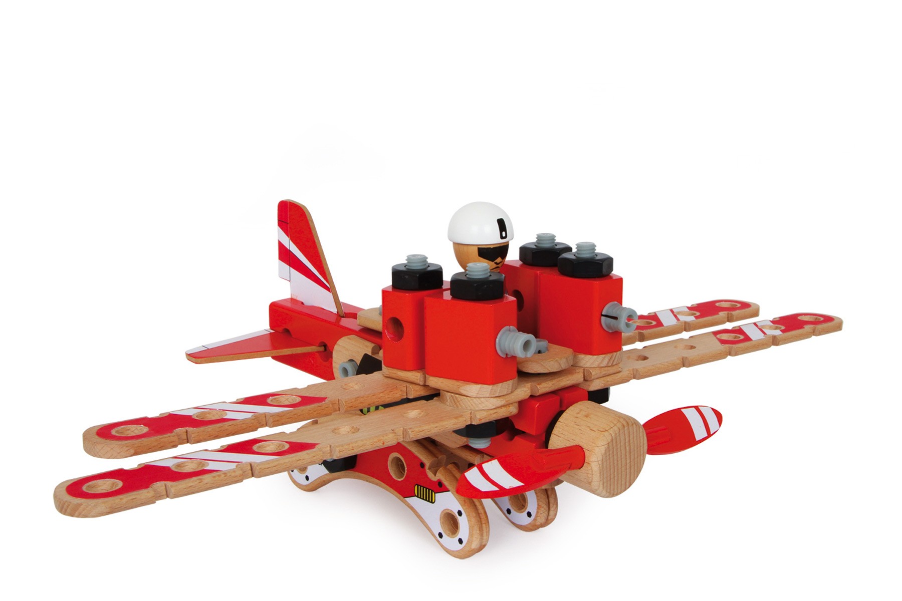3D Wooden Helicopter Construction Kit - 74 Pieces - Vue 2