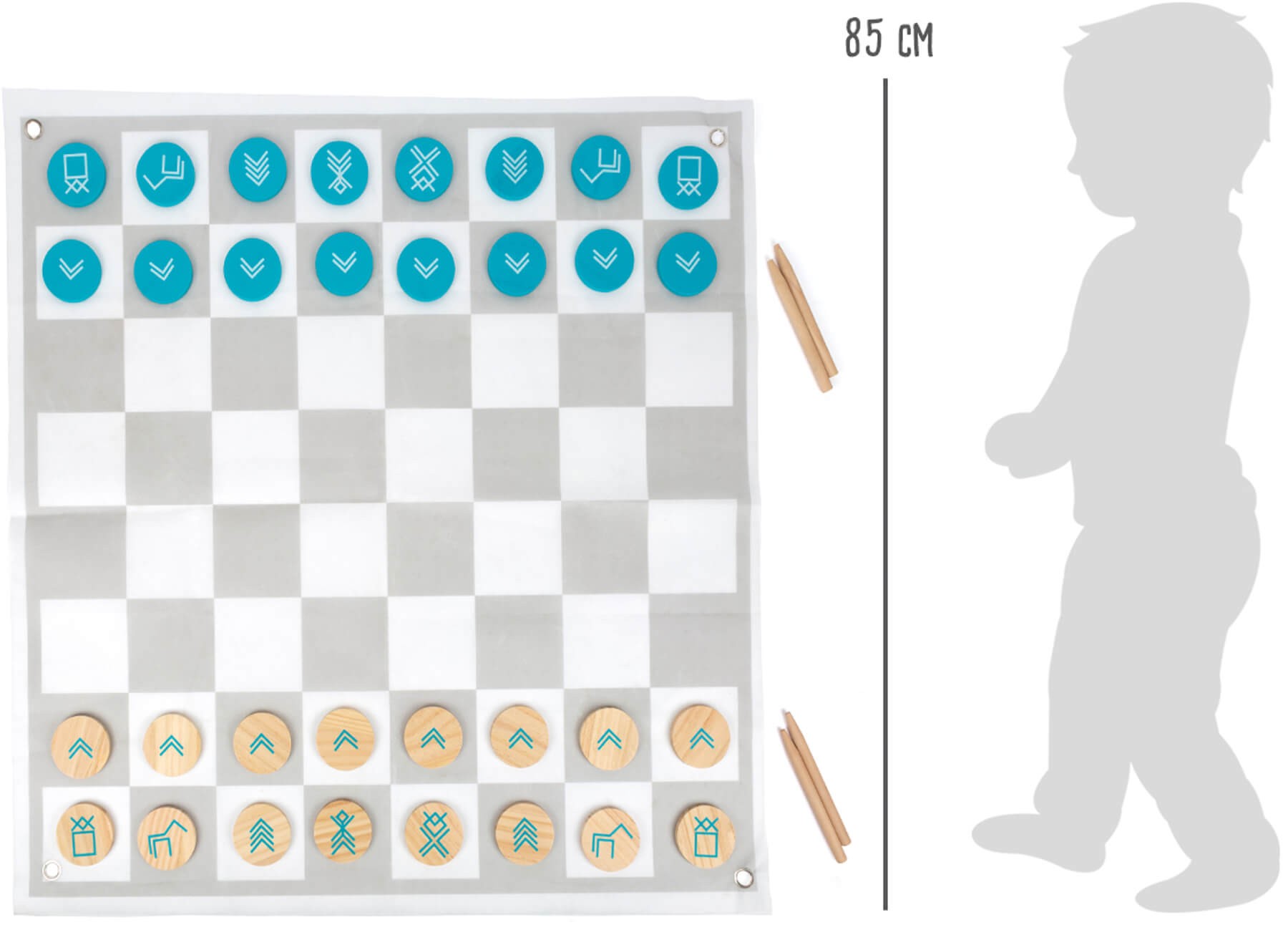 Giant Outdoor Wooden Chess & Draughts Board Game - Vue 4