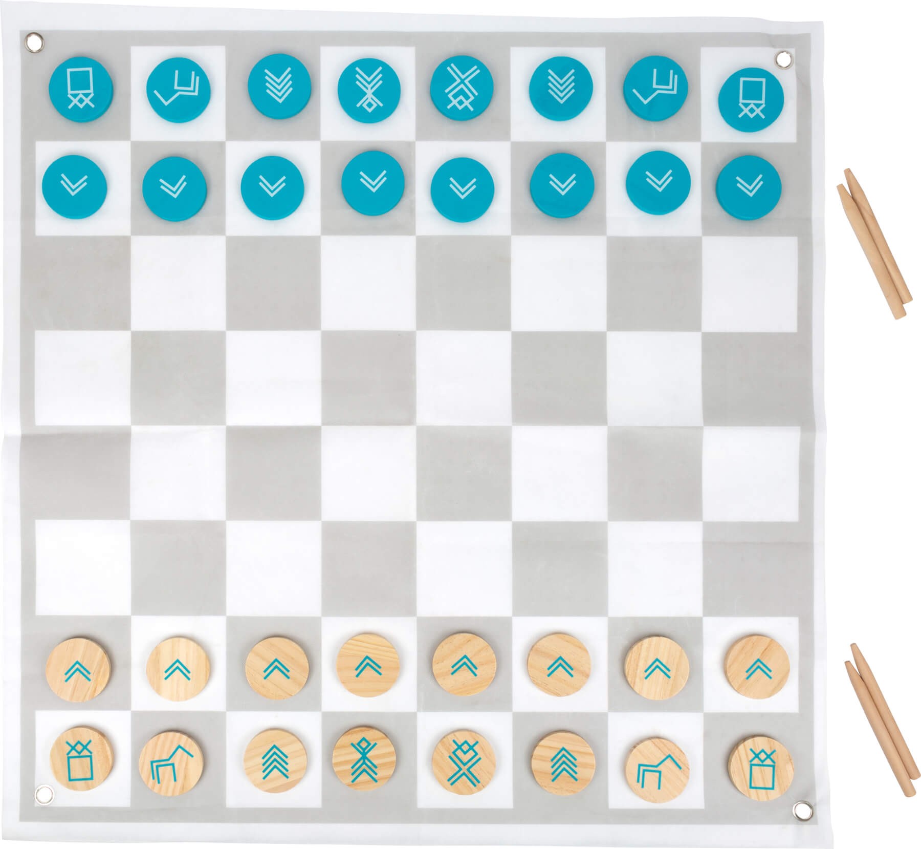Giant Outdoor Wooden Chess & Draughts Board Game