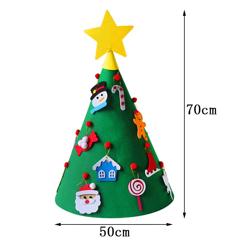 Montessori Felt Christmas Tree with 26 Detachable Ornaments