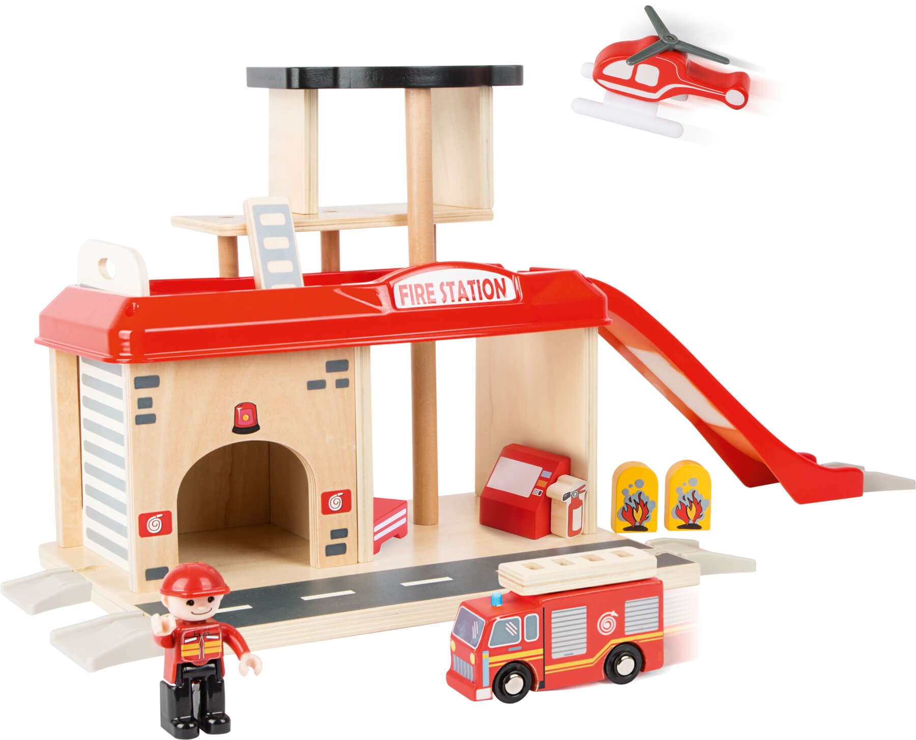 Wooden Fire Station Playset - Small World City