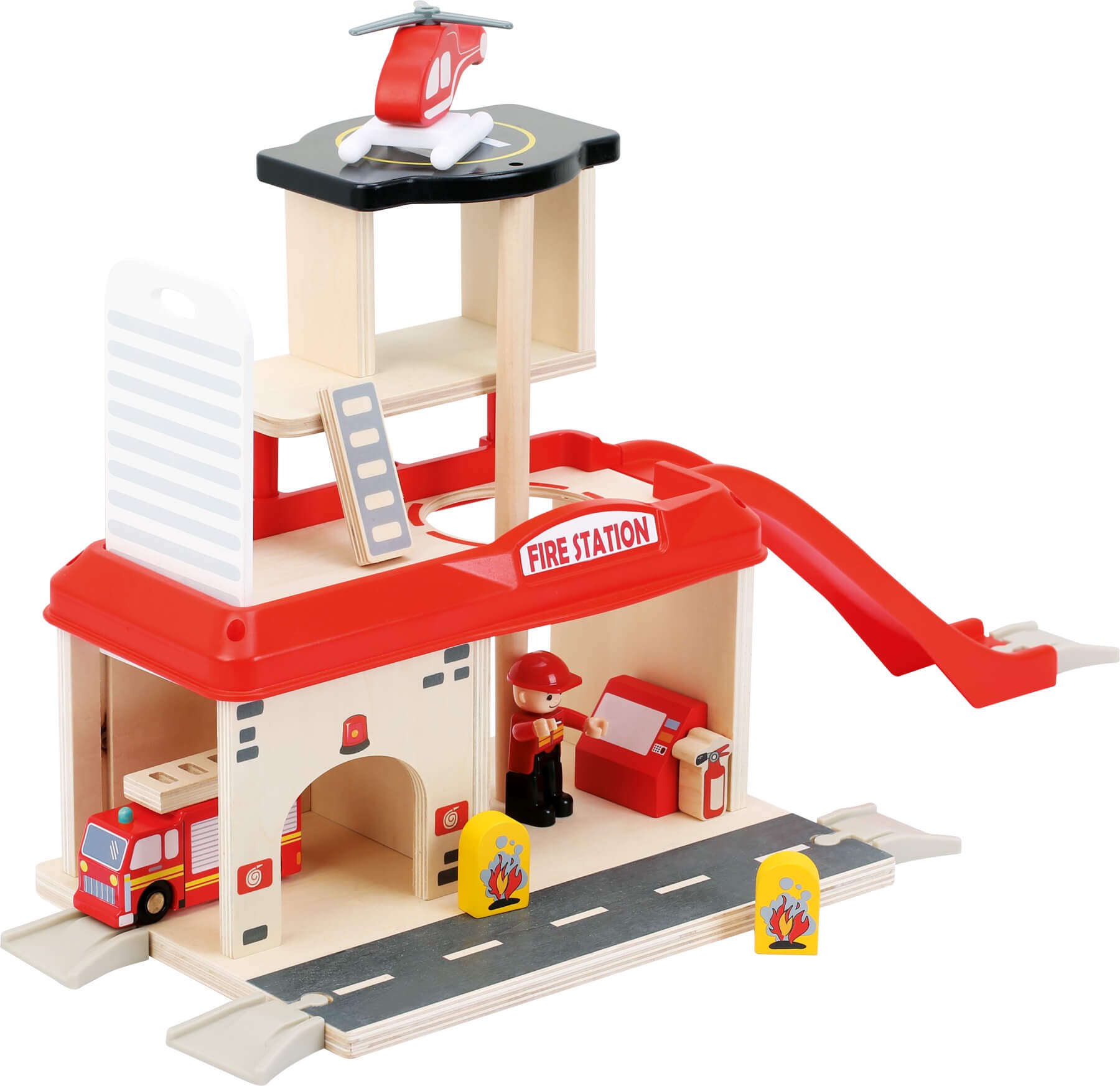 Wooden Fire Station Playset - Small World City - Vue 2